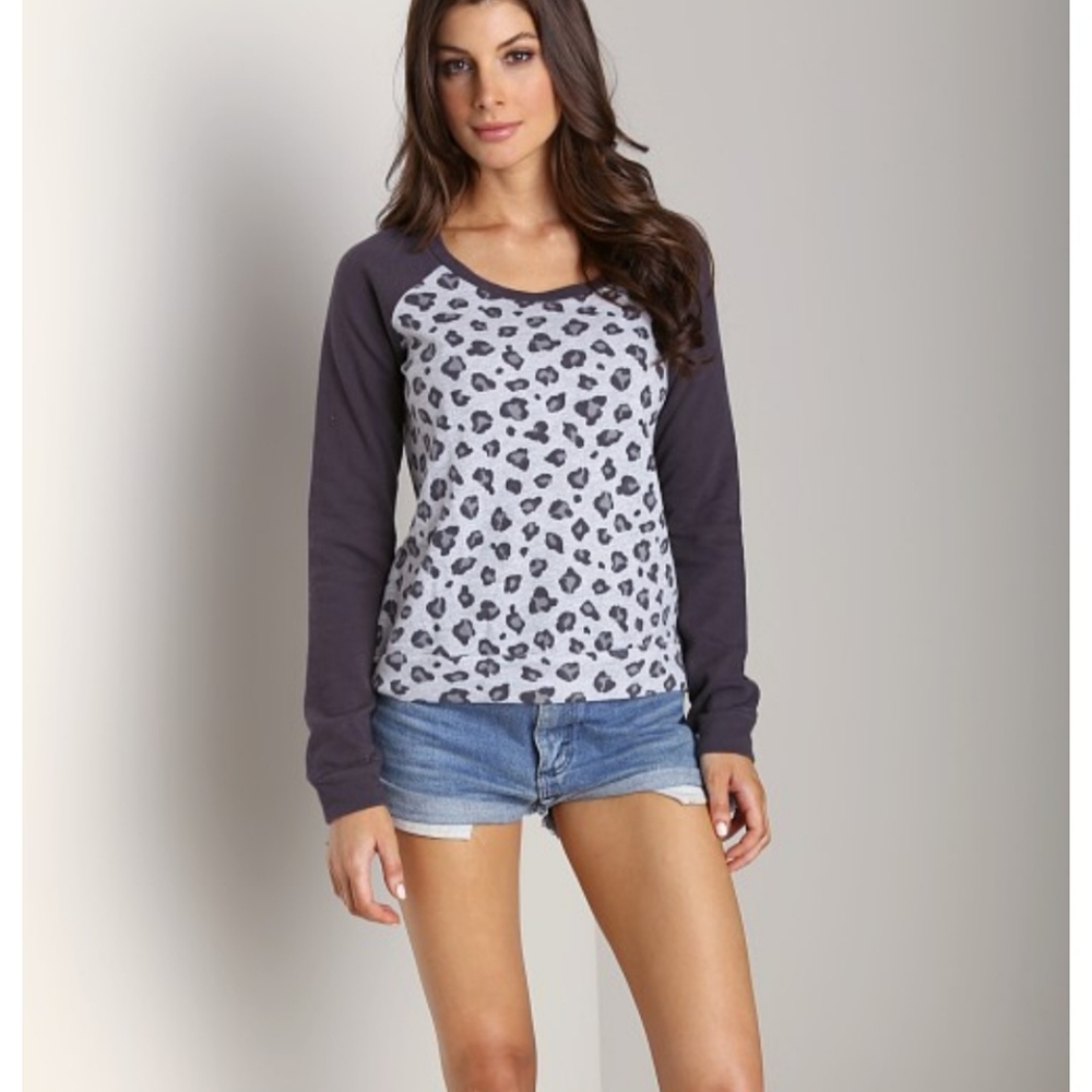 Splendid gray leopard print sweatshirt - Picture 3 of 6